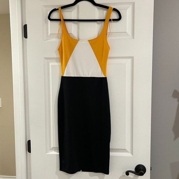Zara Color Block Geometric Bodycon Dress NWT Size Small - Picture 4 of 8